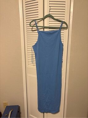 Old Navy Blue Midi Slip Dress with Thin Straps